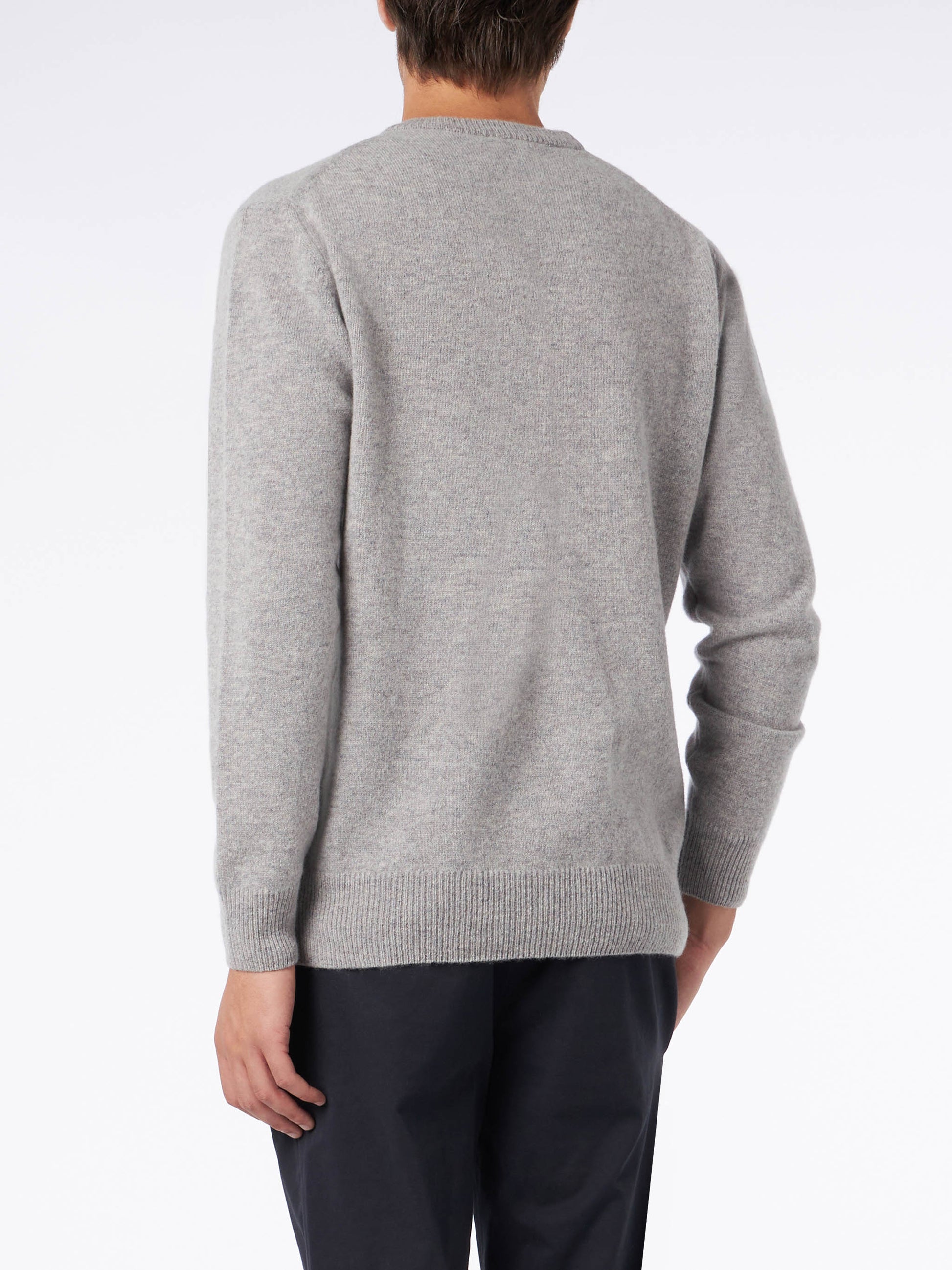 Man crewneck grey melange sweater with St. Barth embroidery - MC2 Saint Barth
