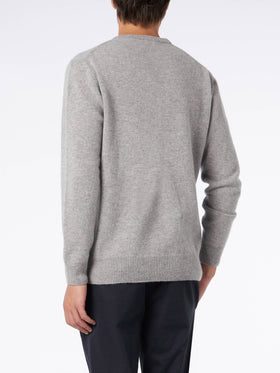 Man crewneck grey melange sweater with St. Barth embroidery - MC2 Saint Barth