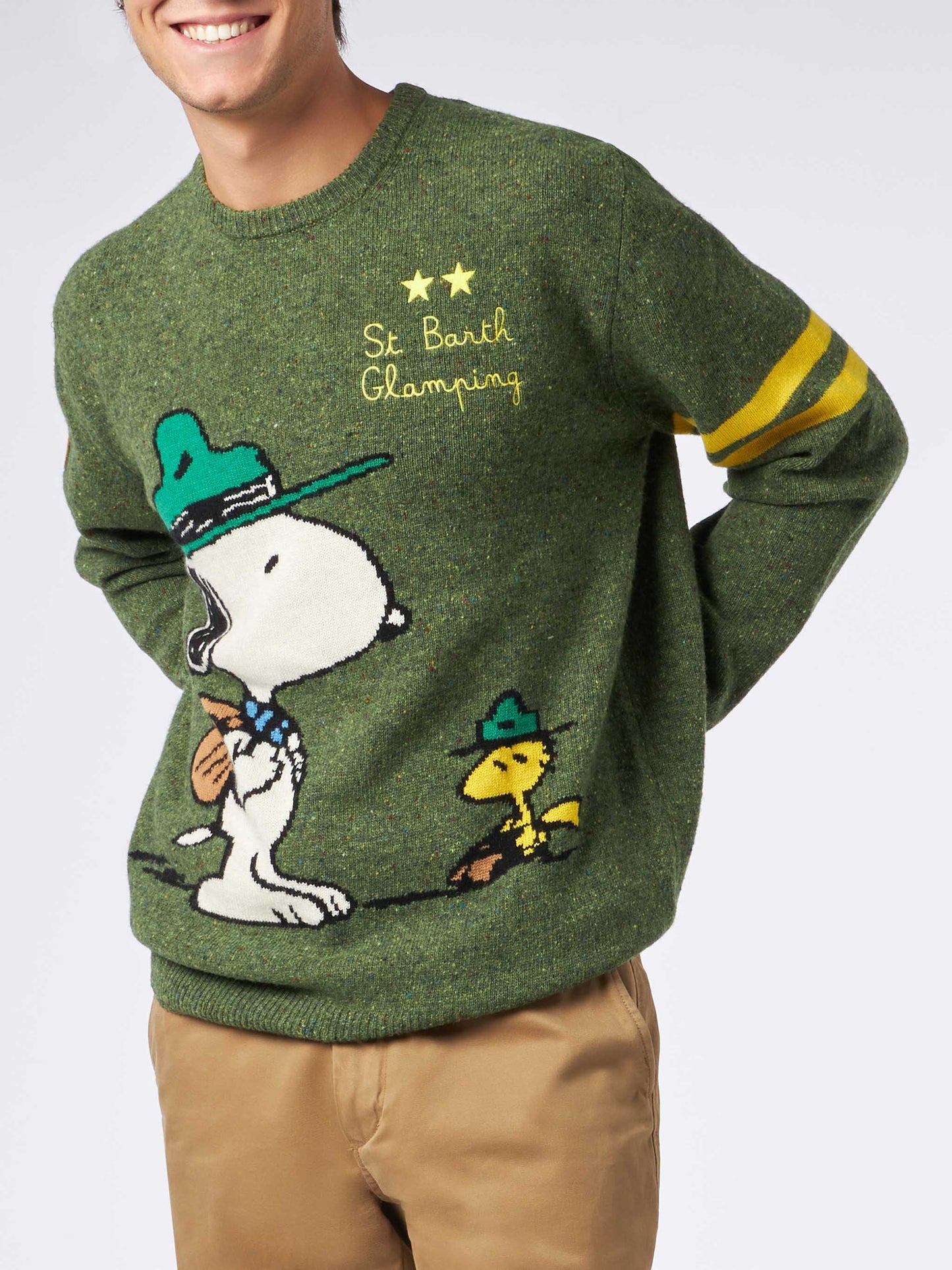 Maglione da uomo donegal girocollo con stampa jacquard Snoopy | SNOOPY - EDIZIONE SPECIALE ©PEANUTS