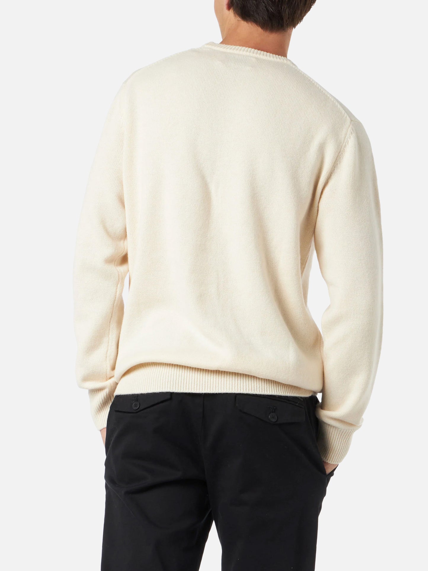 Crewneck sweater Heron with Christmas in Saint Barth embroidery