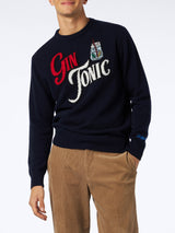 Man crewneck sweater with Gin Tonic jacquard