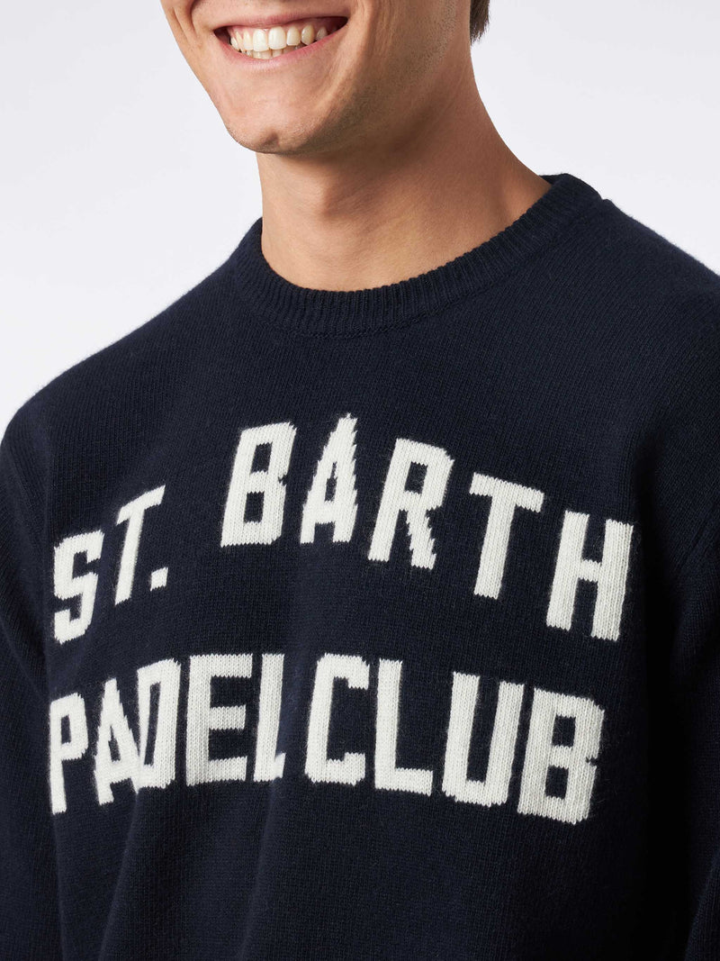 Maglia da uomo girocollo con stampa jacquard St. Barth Padel Club