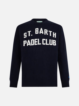 Crewneck sweater Heron with St. Barth Padel Club jacquard