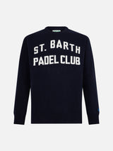 Maglia da uomo girocollo con stampa jacquard St. Barth Padel Club