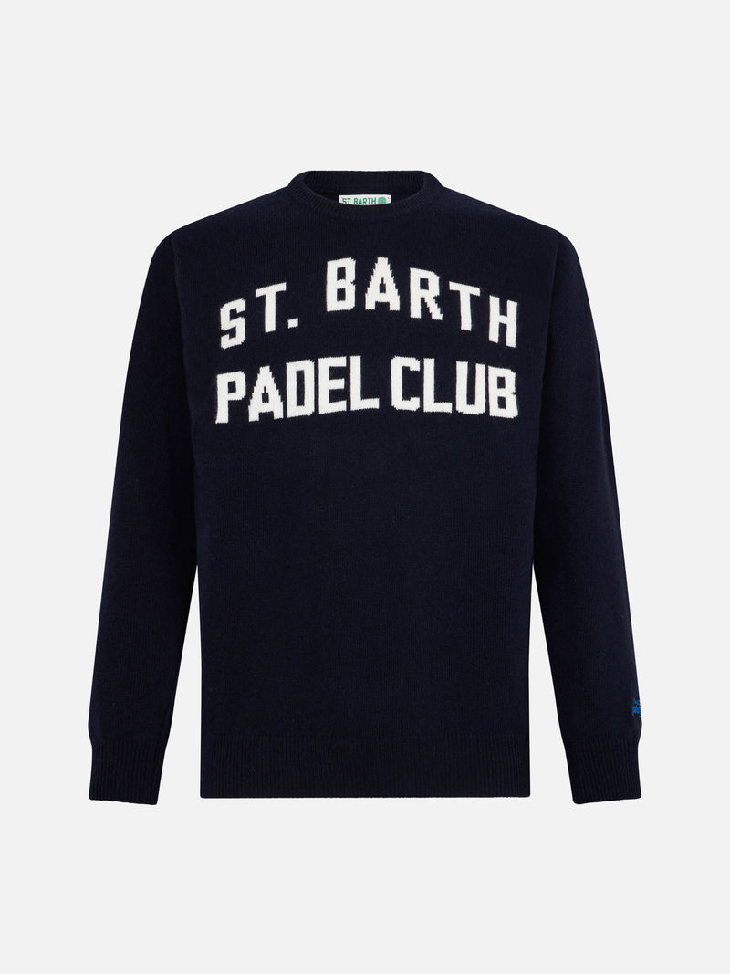 Maglia da uomo girocollo con stampa jacquard St. Barth Padel Club