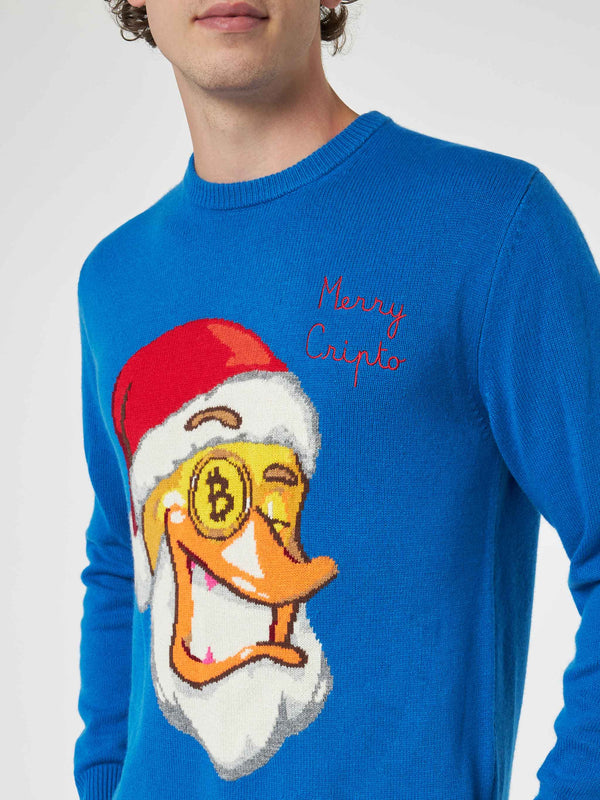 Man crewneck sweater with Crypto Ducky jacquard | CRYPTO PUPPETS SPECIAL EDITION