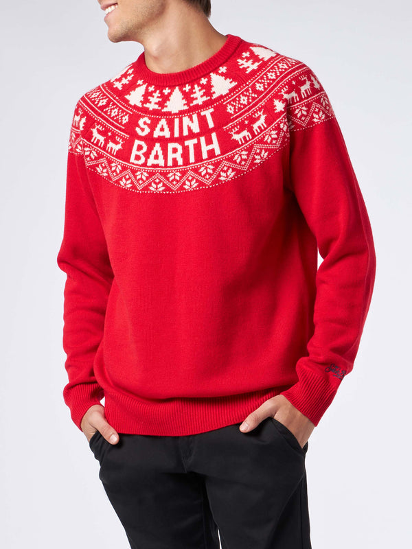 Norwegian style man red sweater