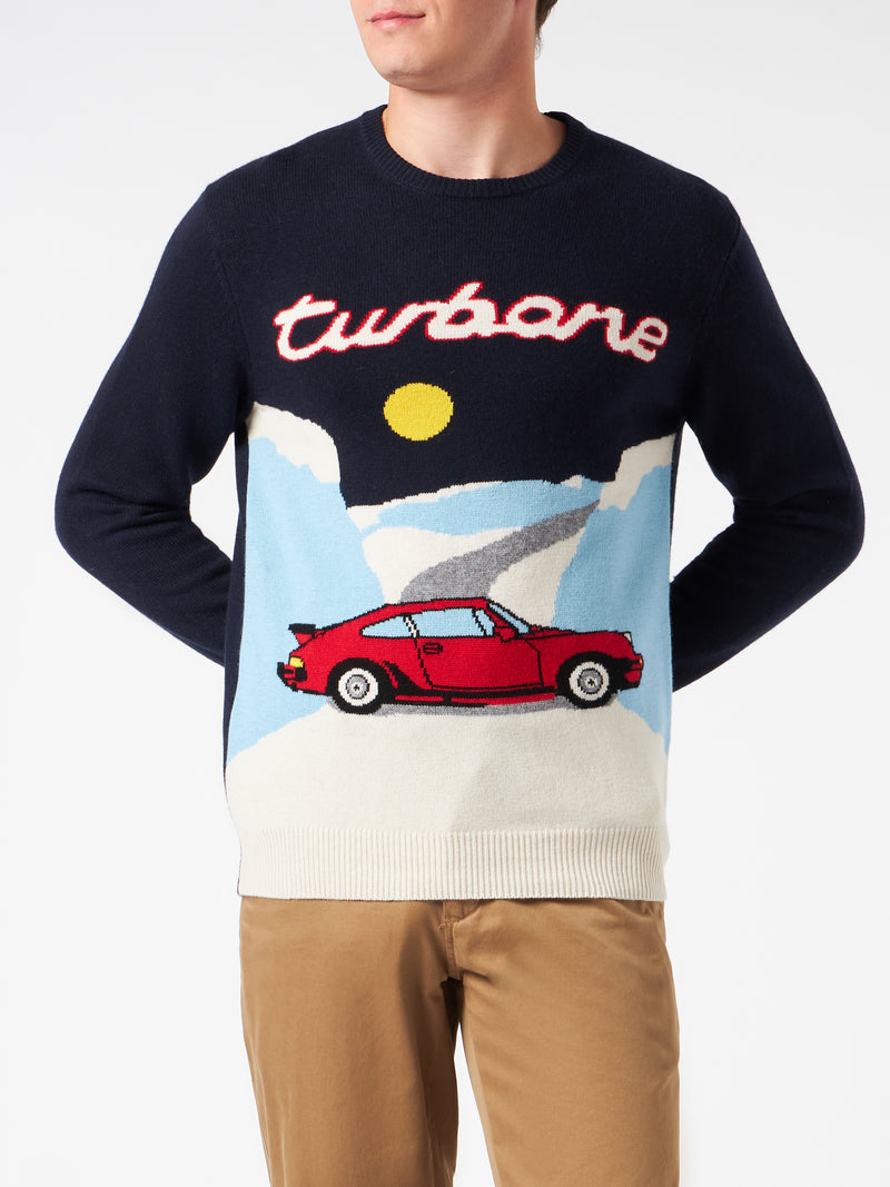 Man crewneck sweater with Turbone jacquard