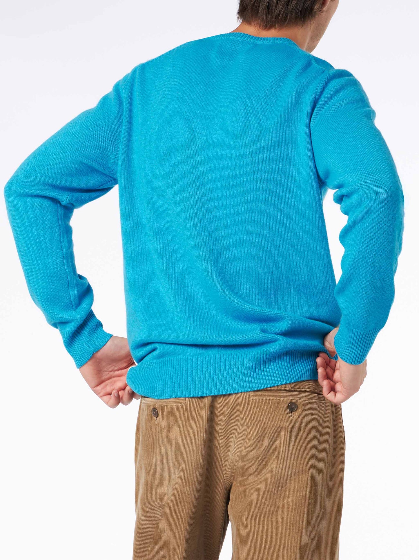 Maglia da uomo girocollo con stampa jacquard cartolina Après Ski