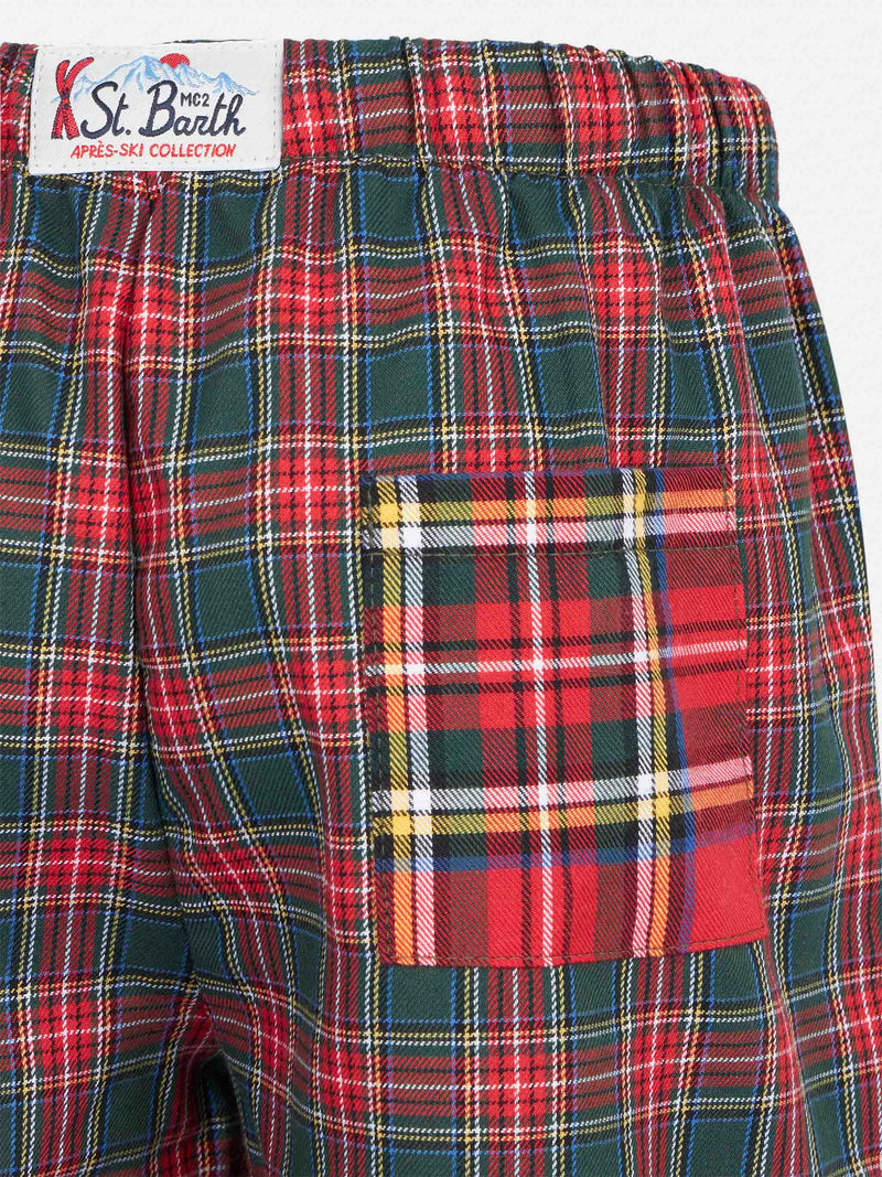 Kid pajama pants with tartan print