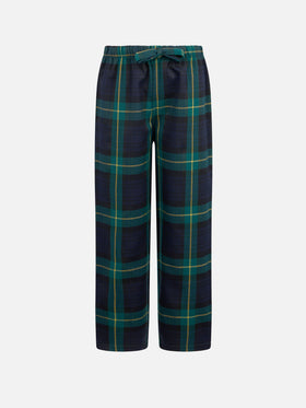 Pantaloni del pigiama da bambino con stampa tartan