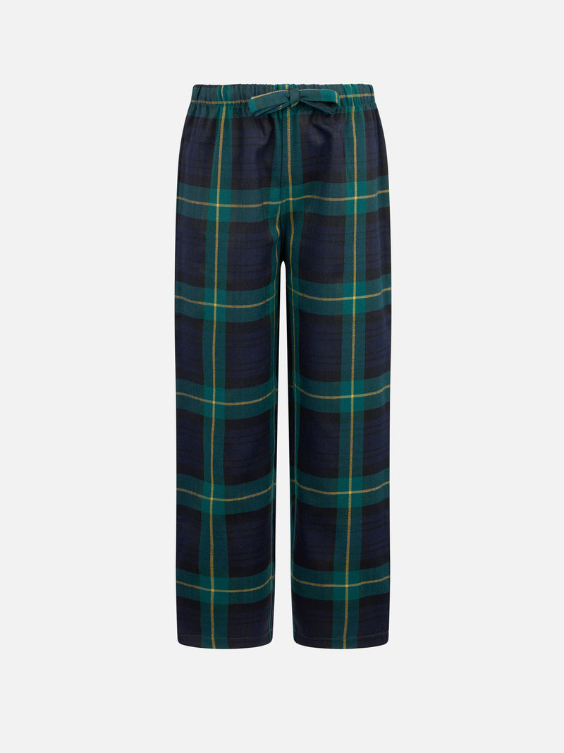 Kid pajama pants with tartan print