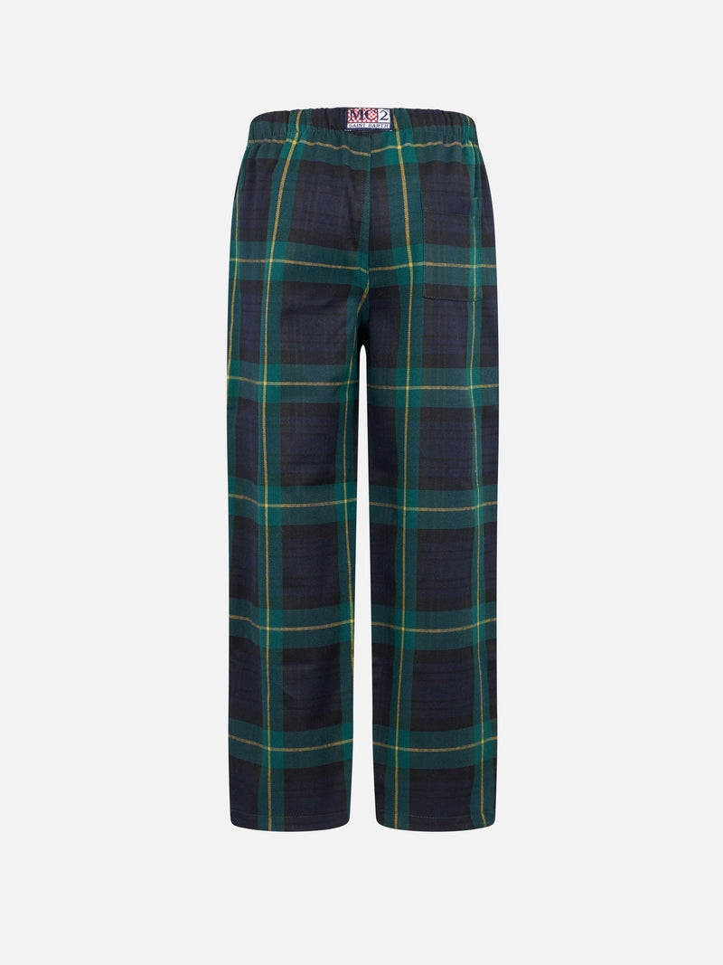 Pantaloni del pigiama da bambino con stampa tartan