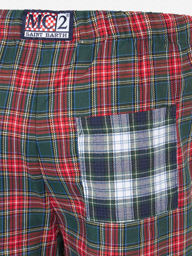 Kid pajama pants with tartan print