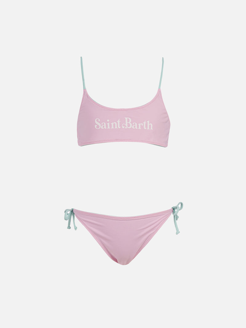 Bikini a bralette double face da bambina Jaiden