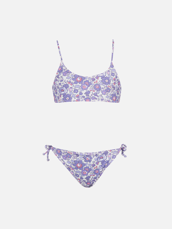 Girl double face bralette bikini Jaiden with Betsy print | MADE WITH LIBERTY FABRIC - MC2 Saint Barth