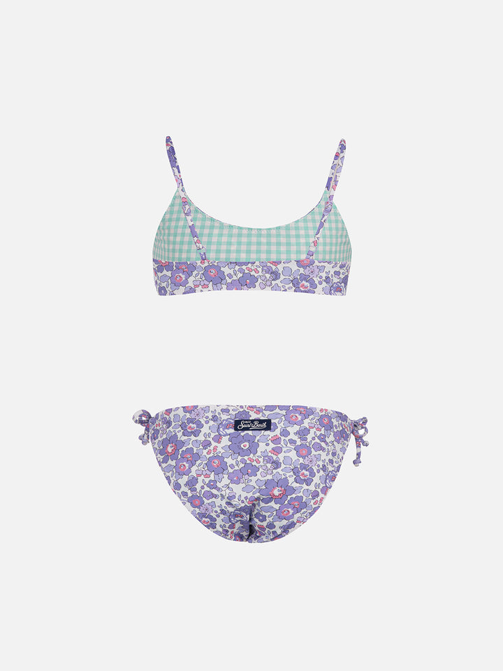 Girl double face bralette bikini Jaiden with Betsy print | MADE WITH LIBERTY FABRIC - MC2 Saint Barth