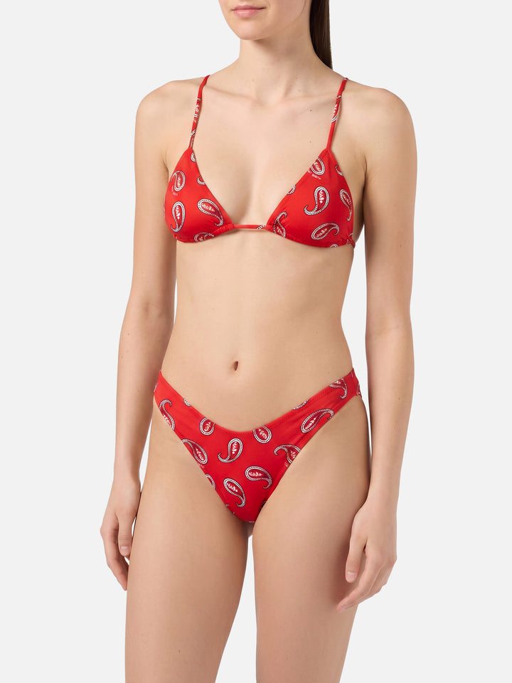 Damen-Triangel-Bikini mit Paisley-Print
