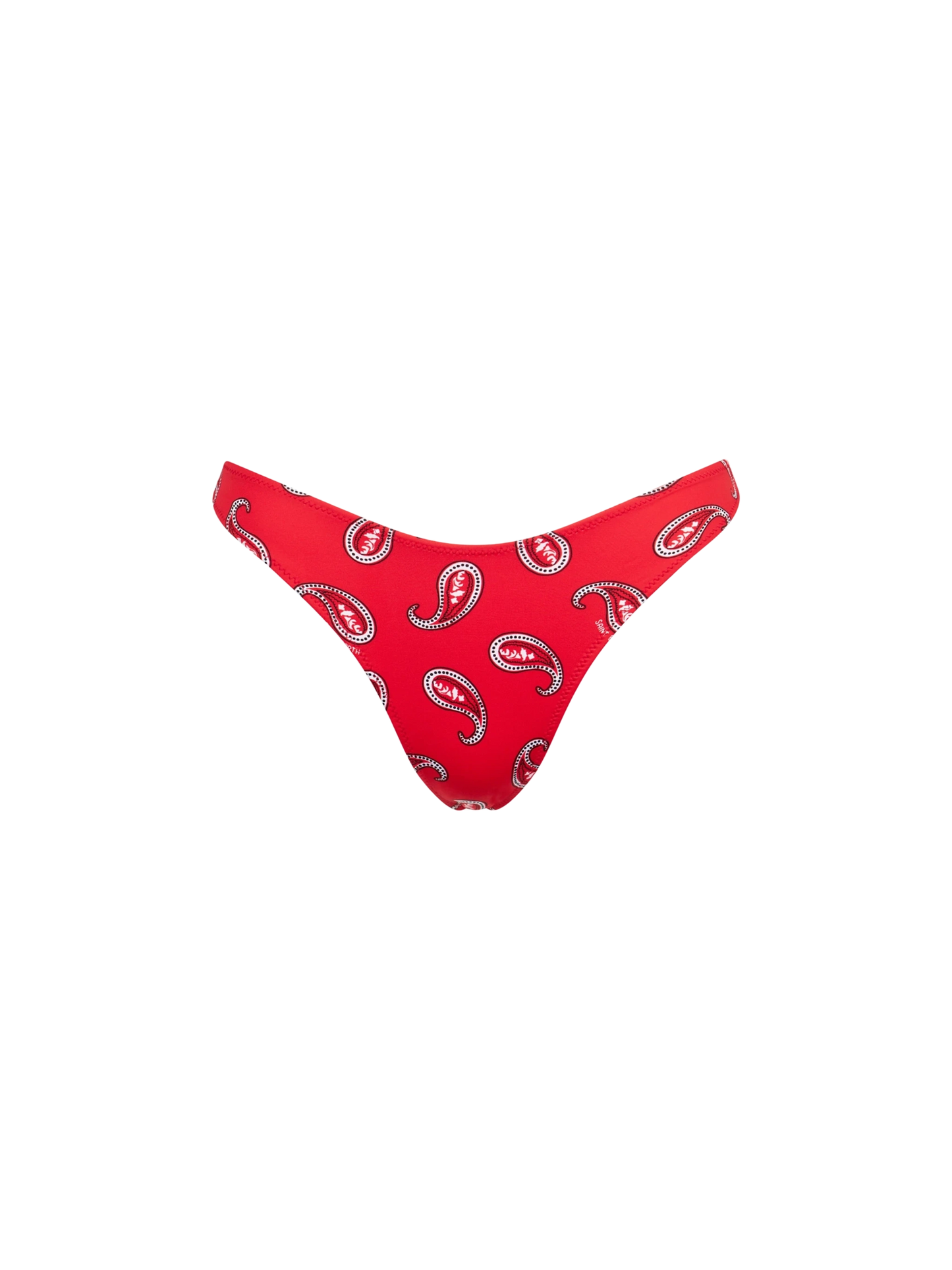 Woman cheeky swim briefs with paisley print