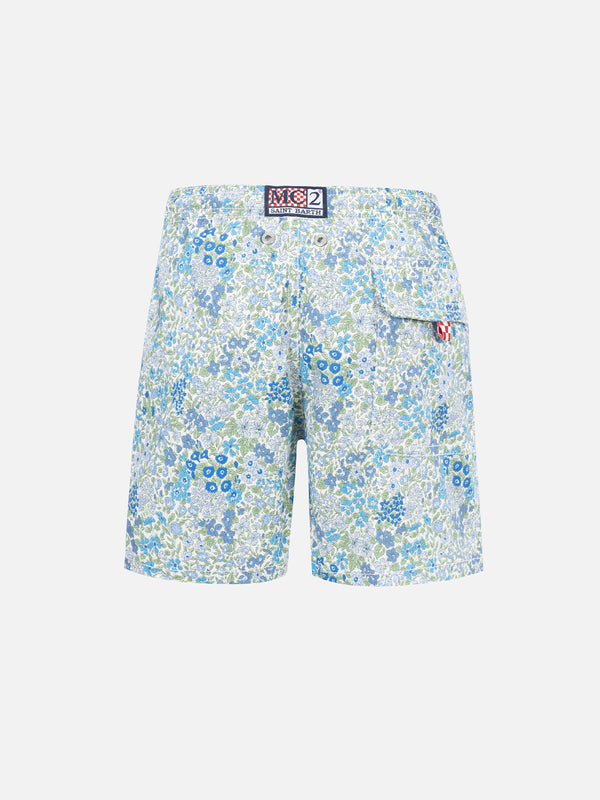 Boy mid-length Jean swim-shorts with Joanna Luise print | MADE WITH LIBERTY FABRIC