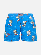 Boy lightweight fabric swim-shorts Jean Lighting with Snoopy print | SNOOPY PEANUTS