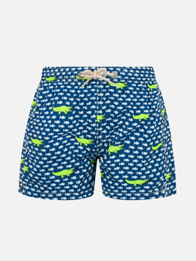Badeshorts für Jungen aus leichtem Stoff von Jean Lighting mit Krokodildruck
