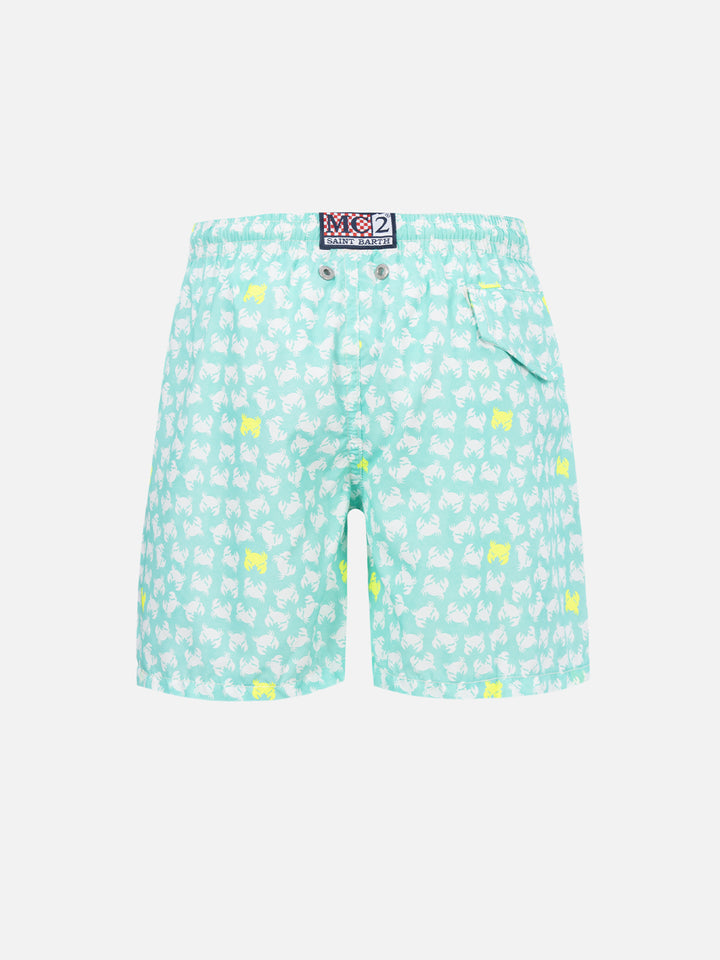 Badeshorts aus leichtem Stoff für Jungen mit Krabben-Print