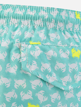 Badeshorts aus leichtem Stoff für Jungen mit Krabben-Print
