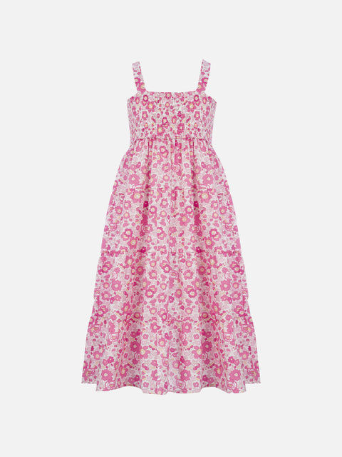 Girl cotton dress Jemine Jr with Betsy print | MADE WITH LIBERTY FABRIC - MC2 Saint Barth