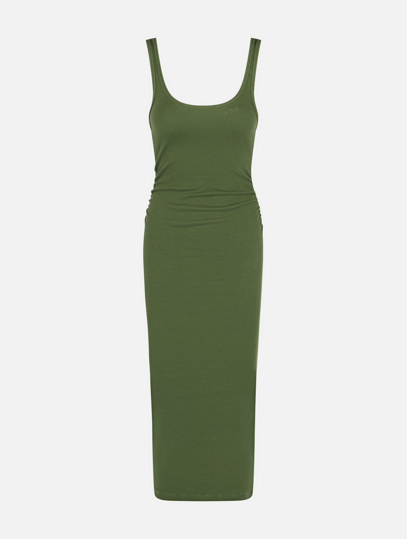 Woman ribbed cotton jersey tank dress