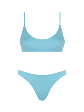 Bikini da donna a bralette colore azzurro