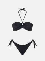 Schwarzer Bandeau-Bikini für Damen