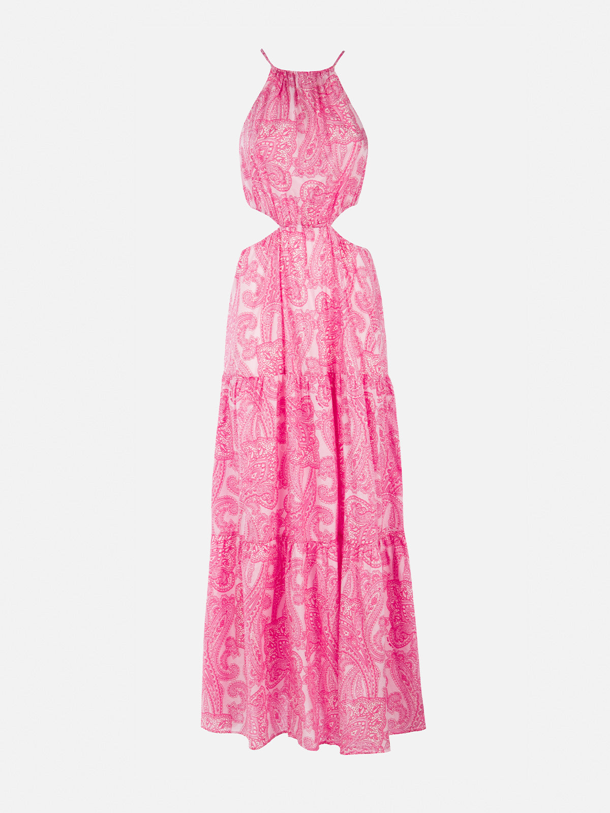 Abito lungo da donna Kaby con dettagli cut-out e stampa paisley