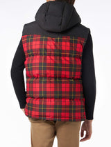 Man tartan down vest