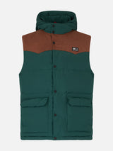 Gilet da uomo in piumino verde