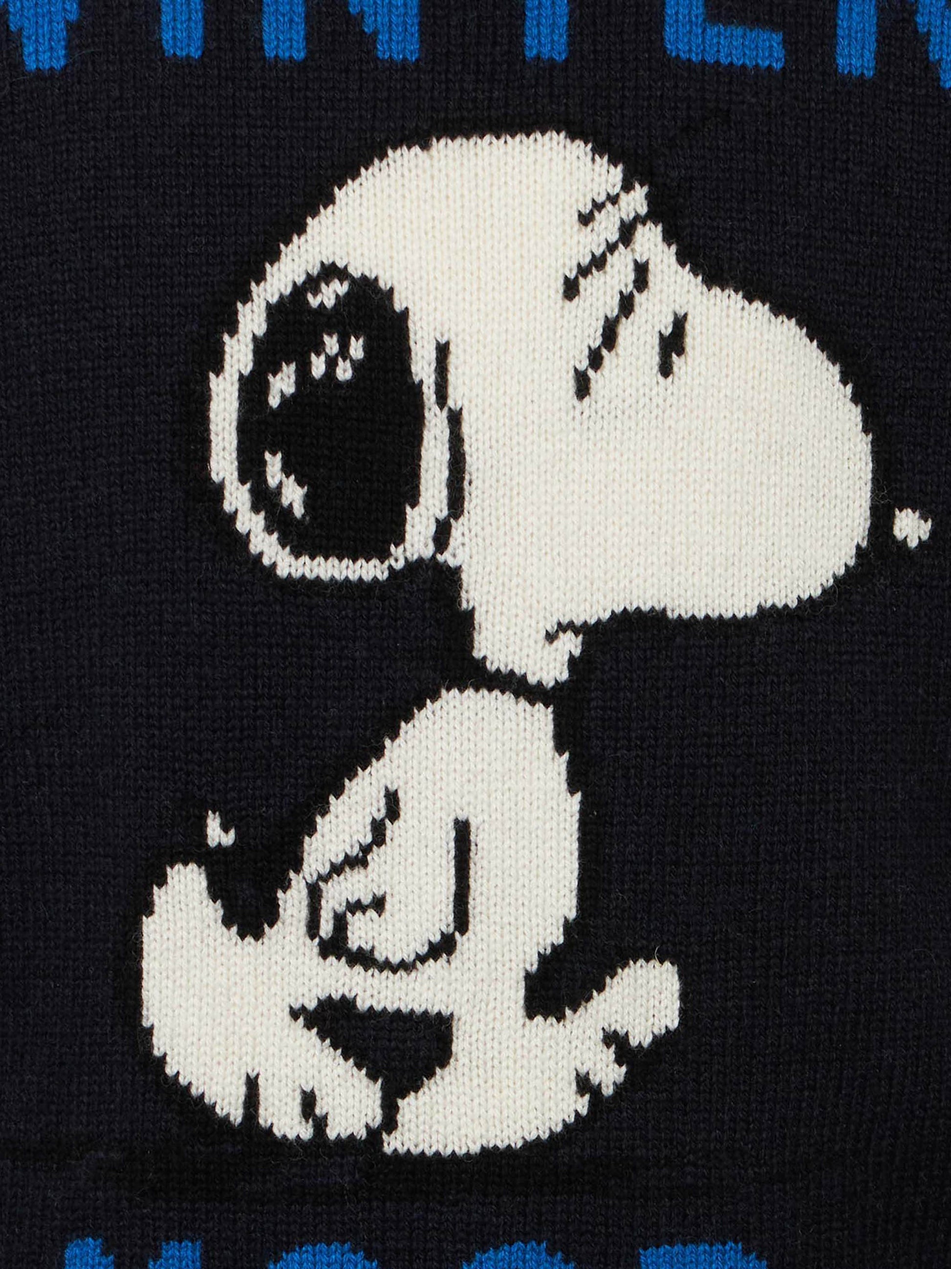 Blue navy Snoopy Winter mood sweater for boy - Special edition - MC2 Saint Barth
