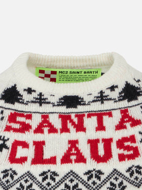Kid crewneck sweater with Santa Claus norwegian print - MC2 Saint Barth