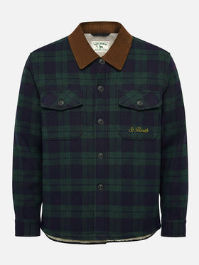 Camicia over in misto lana Landeck con stampa tartan