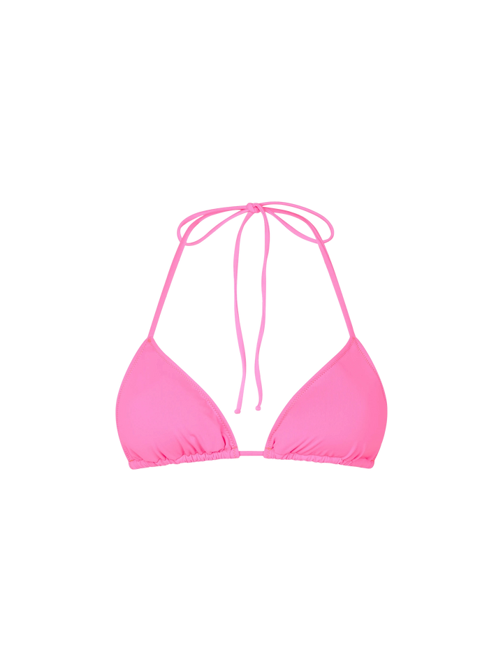Costume da bagno donna a triangolo rosa fluo