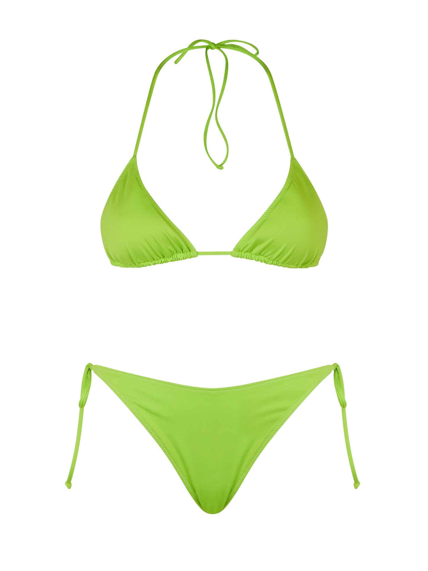 Lindgrüner Triangel-Bikini für Damen