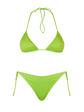 Lindgrüner Triangel-Bikini für Damen