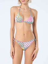 Radikaler Damen-Triangel-Bikini mit Blumenbesatz Leah Virgo