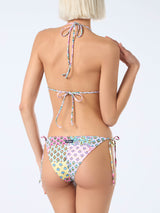 Woman radical flower patch triangle bikini Leah Virgo