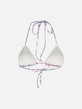 Costume da bagno donna con top a triangolo e top a triangolo con patch floreali radicali Leah