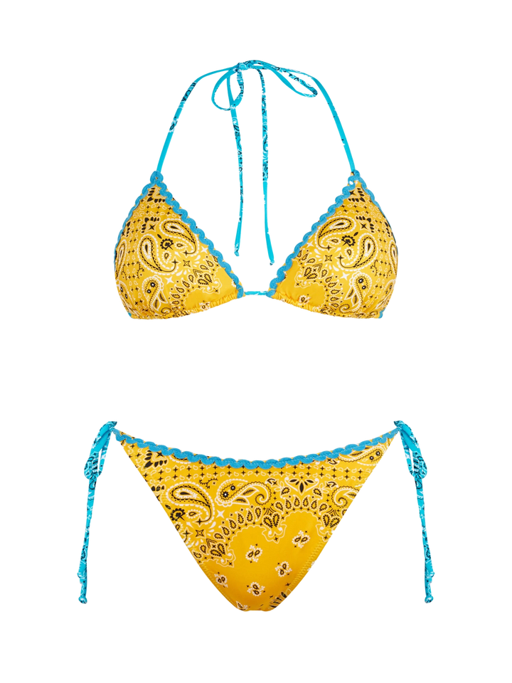 Damen-Triangel-Bikini mit Bandana-Print