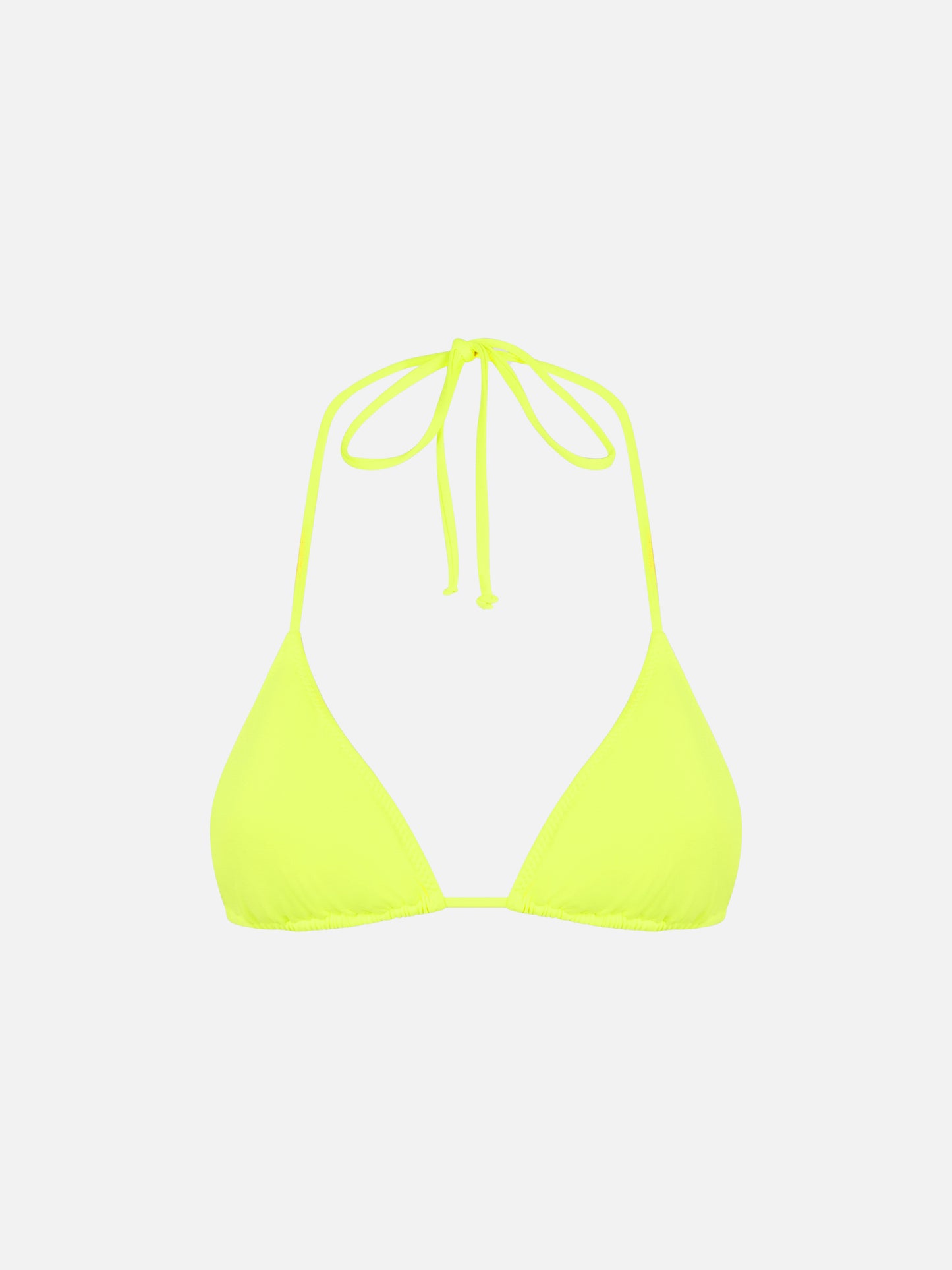 Costume da bagno da donna a triangolo giallo fluo