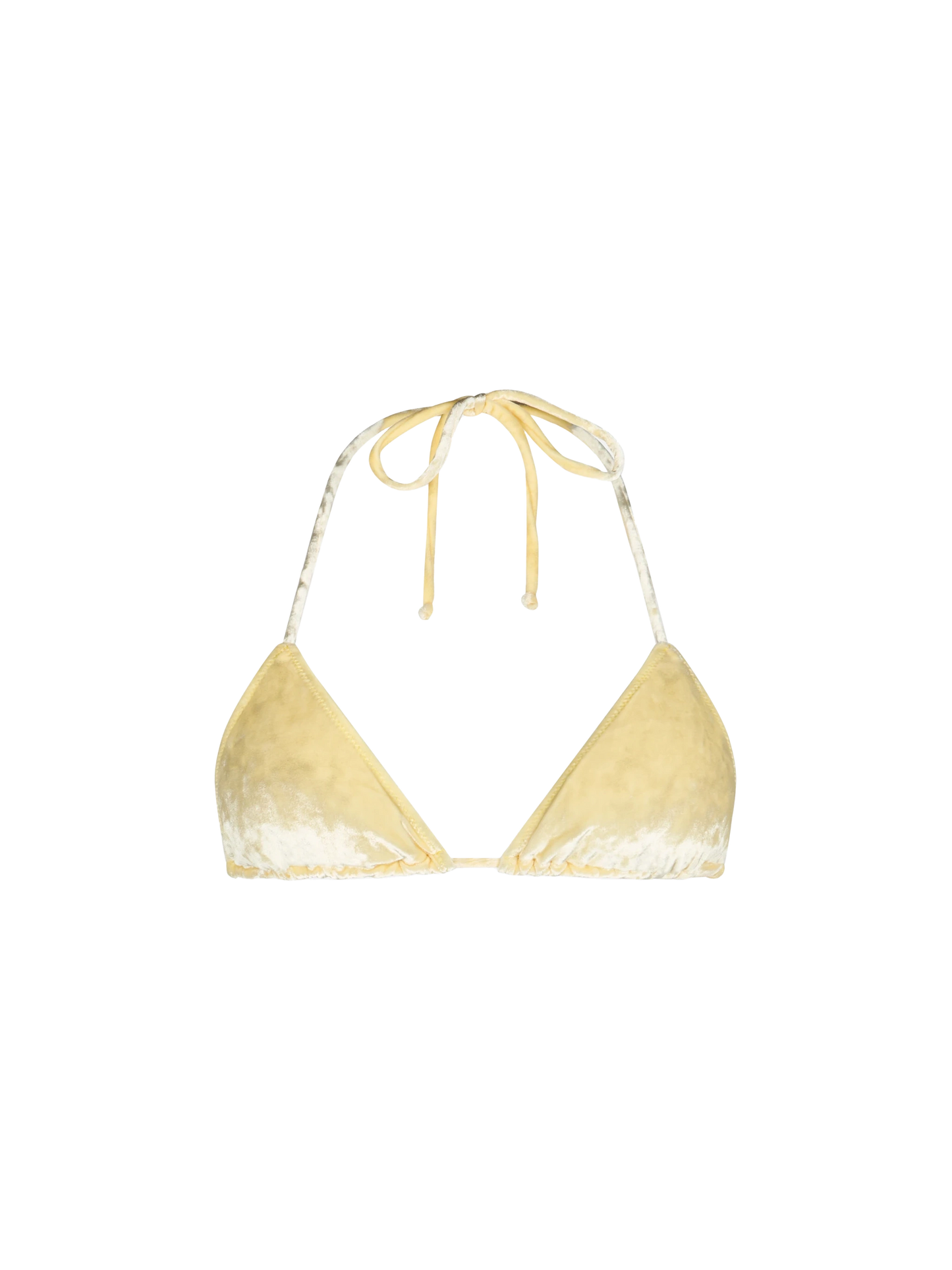 Costume da bagno da donna con top a triangolo in ciniglia giallo Leah