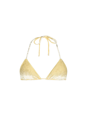Costume da bagno da donna con top a triangolo in ciniglia giallo Leah