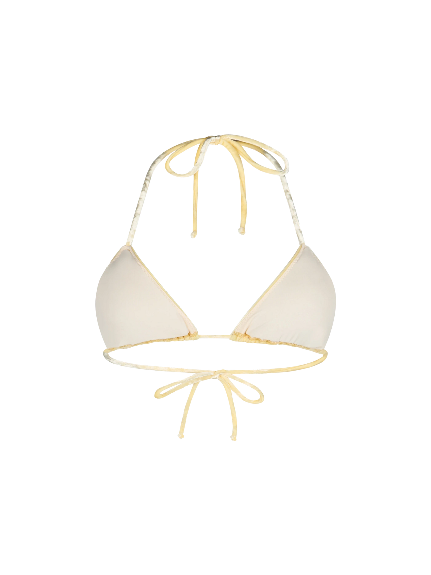 Costume da bagno da donna con top a triangolo in ciniglia giallo Leah