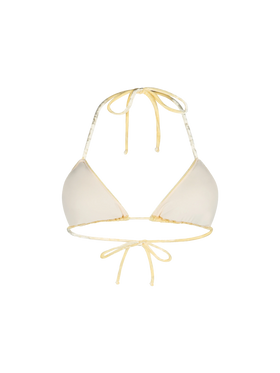 Costume da bagno da donna con top a triangolo in ciniglia giallo Leah